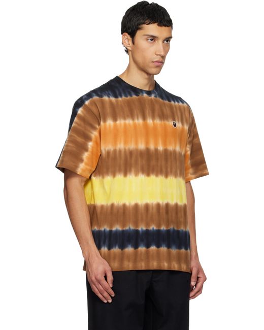 A Bathing Ape Orange Drip Stripe One Point T-Shirt for men