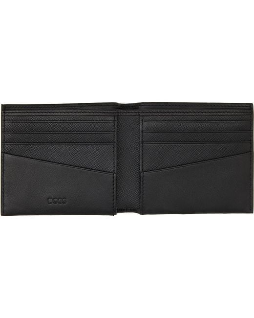 Boss Black Goatskin Bifold Wallet for men