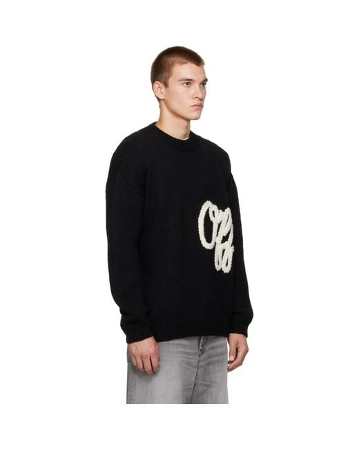 Off-White c/o Virgil Abloh Black Script Shared Logo Sweater for men