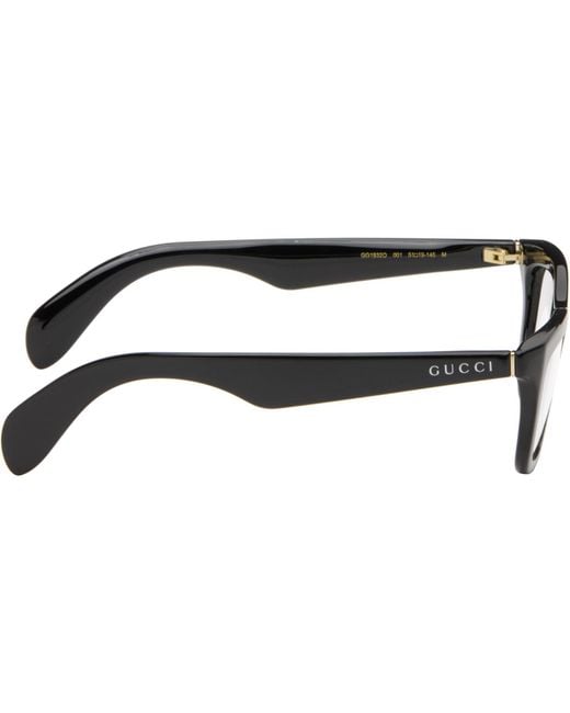 Gucci Black Rectangular Glasses