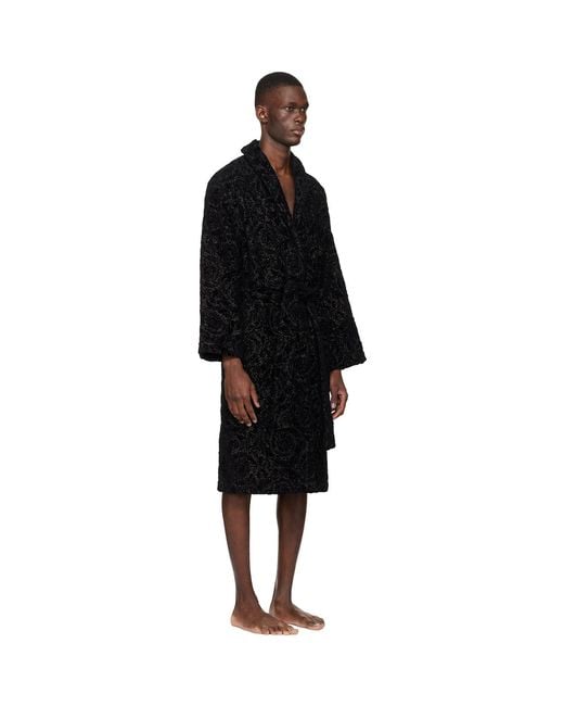 Versace Black Barocco Bathrobe for men