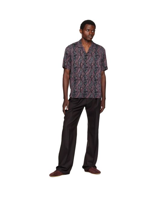 Dries Van Noten Purple Embroidered Shirt for men