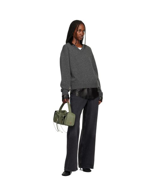 Acne Green Multipocket Shoulder Bag