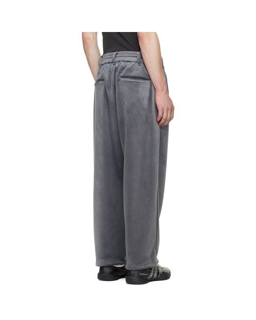 Y-3 Gray Velvet Corduroy Track Pants for men