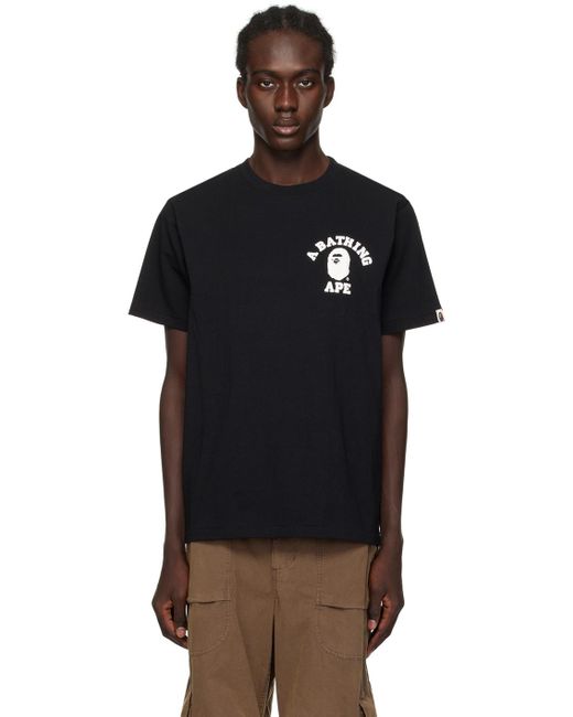 T-shirt noir à texte A Bathing Ape pour homme en coloris Black
