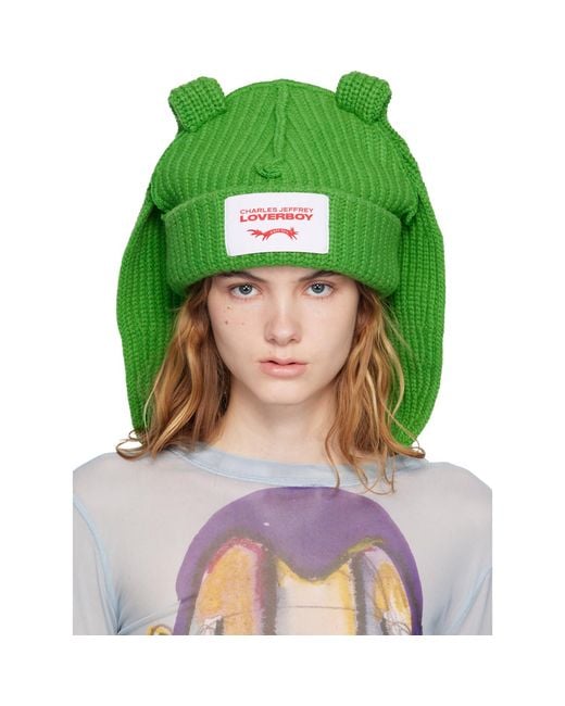 Charles Jeffrey Green Chunky Rabbit Beanie