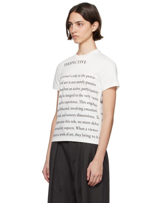 J.W. Anderson ホワイト Text Print Tシャツ Black