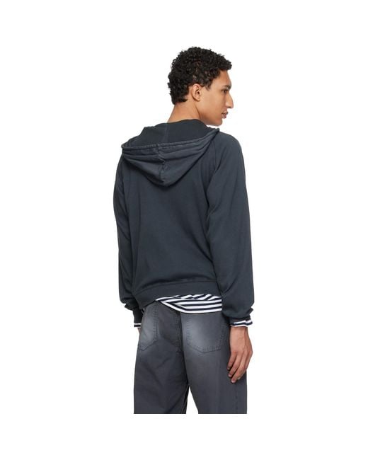 Stockholm Surfboard Club Black Logo Zip Hoodie for men
