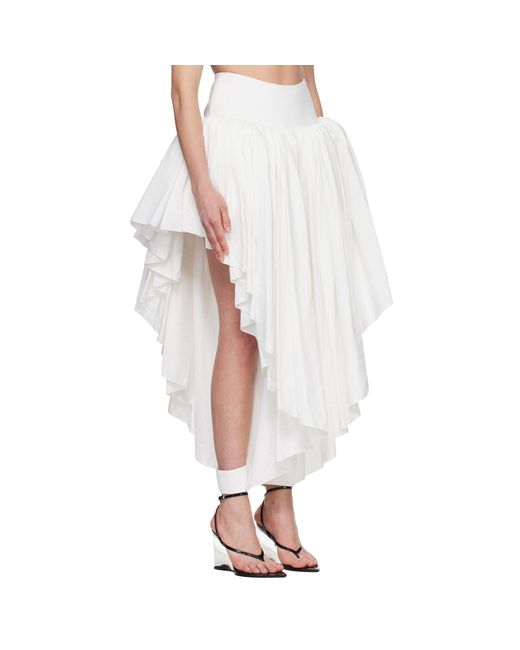 Alaïa White Alaïa Nylon Maxi Petticoat Midi Skirt