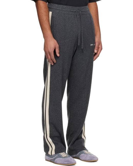 Palm Angels Black Classic Logo Knit Track Pants for men