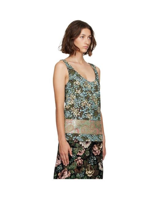 Dries Van Noten Green Floral Top