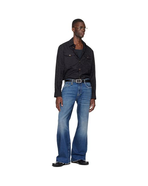 Versace Black Jacquard Cotton-Poplin Shirt for men
