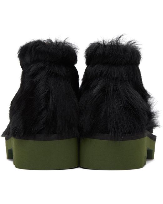 Dries Van Noten Black Calf-hair Boots for men