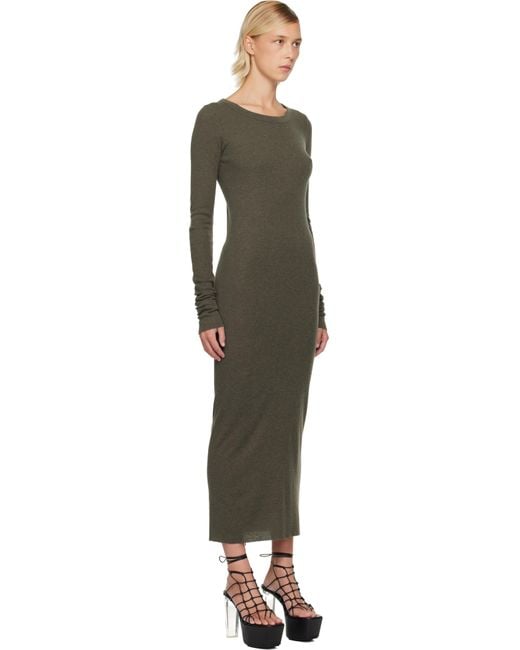 Rick Owens カーキ Concordians Rib Ls ミディアムワンピース Black