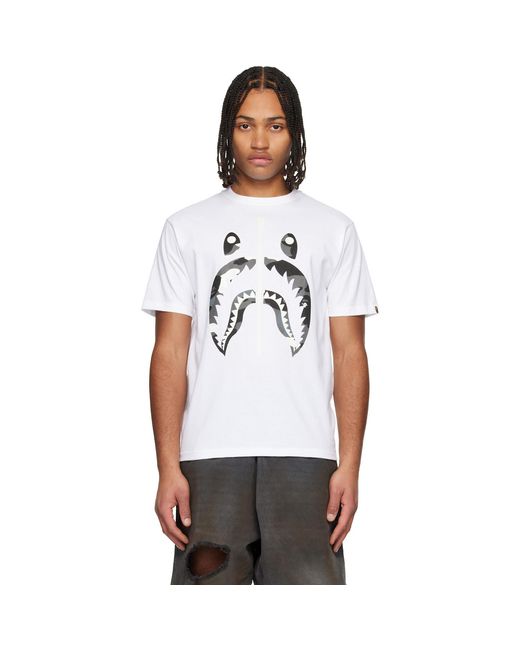 A Bathing Ape White City Camo Shark T-Shirt for men