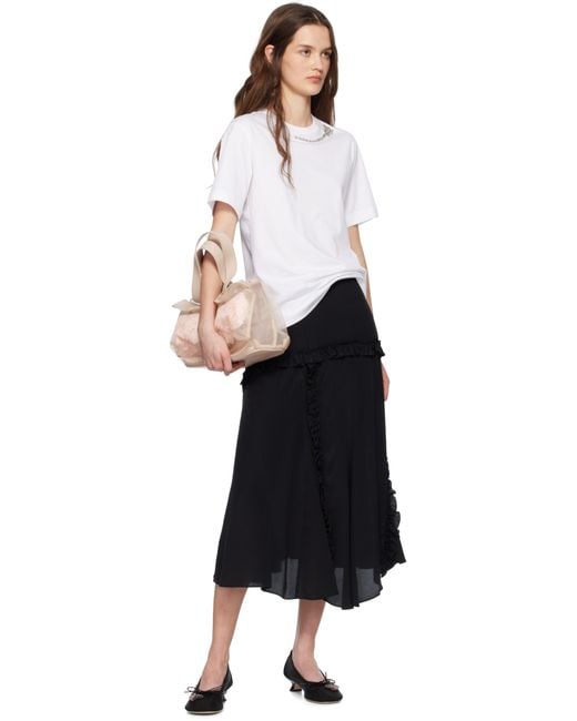 【関税込み】Simone Rocha ベージュ Carnation Pocket バッグ Carnation Pocket leather-trimmed tote bag in neutrals