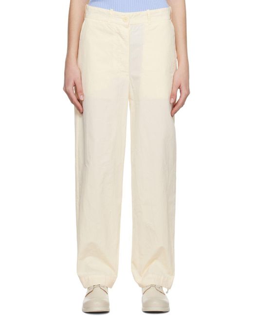 Casey Casey Off-white Bee Trousers in Natural | Lyst