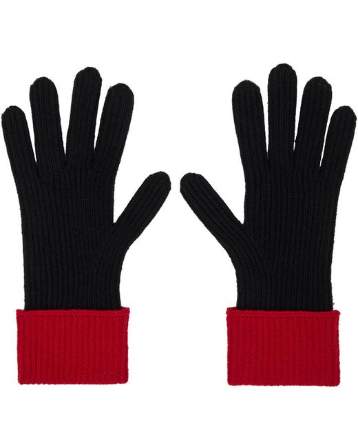 KENZO Black Paris Wool Gloves for men