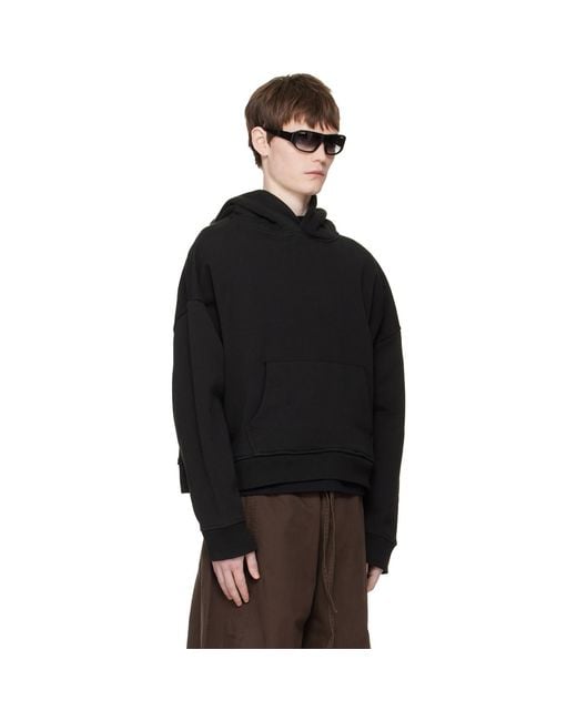 Entire studios Black Heavy Hoodie for men