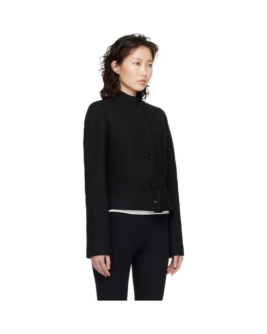 Courreges Black Buckle Heritage Tweed Jacket