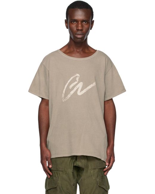 Greg Lauren Multicolor Taupe 'gl' T-shirt for men