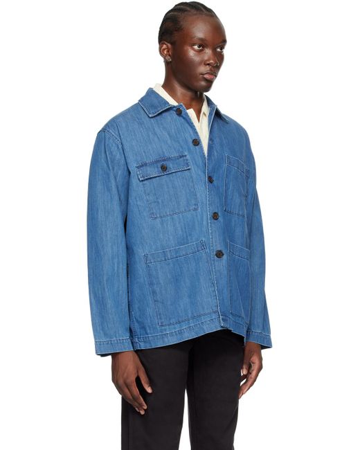Universal Works Blue Dockside Denim Jacket for men