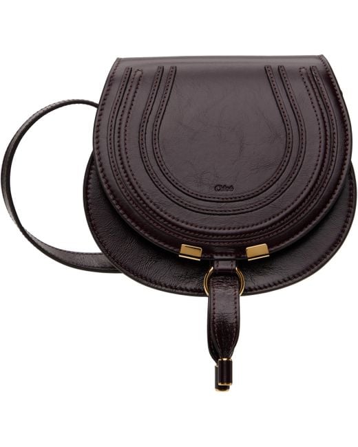 Chloé レディース ブラック バーガンディ スモール Marcie サドルバッグ