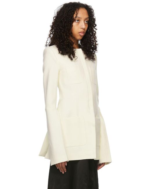 Maximilian Davis Black Off-white Virgin Wool Jacket
