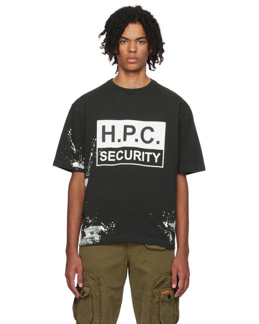 Heron Preston Black 'h.p.c. Security' T-shirt for men