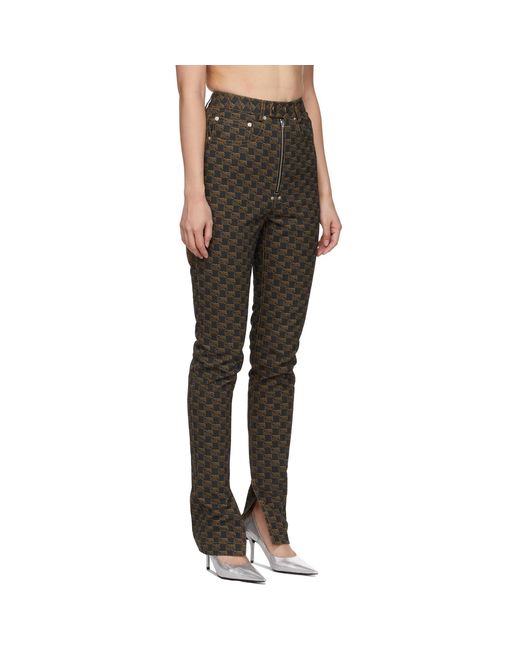 BONBOM Black Monogram Slit Bottom Jeans