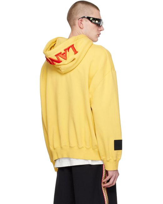 Pull à capuche jaune édition future Lanvin pour homme en coloris Orange
