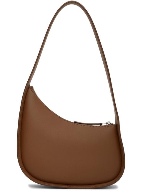 The Row Leather Half Moon Shoulder Bag in Brown - Lyst