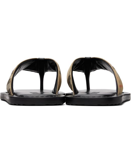 Burberry Brown Check Pavilion Sandals for men