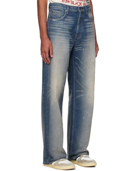 Rhude Blue Wide-leg Jeans for men