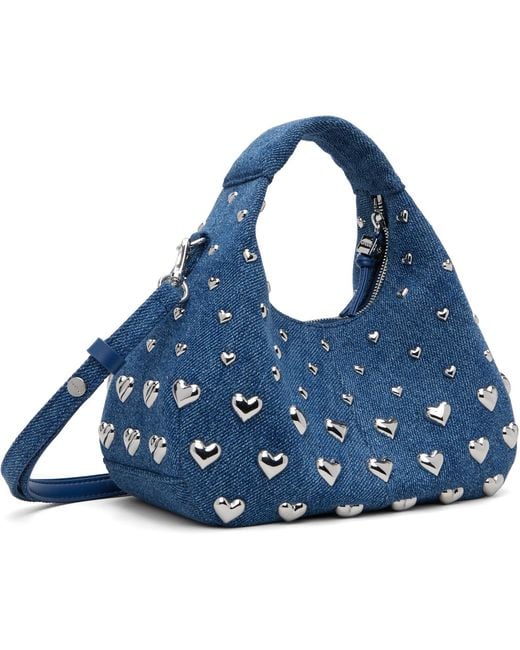 Ganni Blue Denim Stud Mini Bag