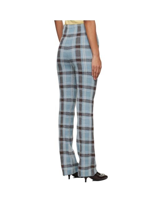 Acne Blue Fitted Wool Trousers