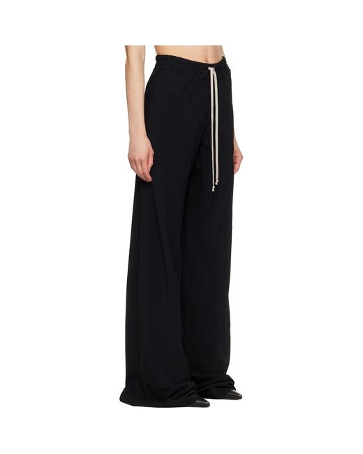 Rick Owens Black Tower Drawstring Bias Trousers