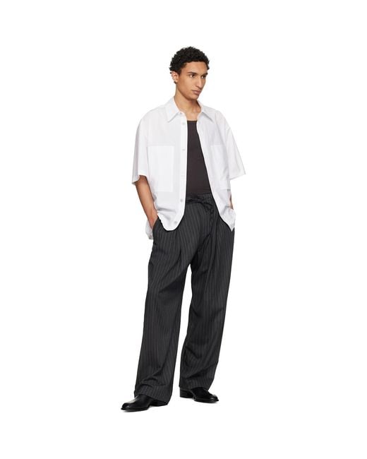 Wooyoungmi Black Striped String Trousers for men