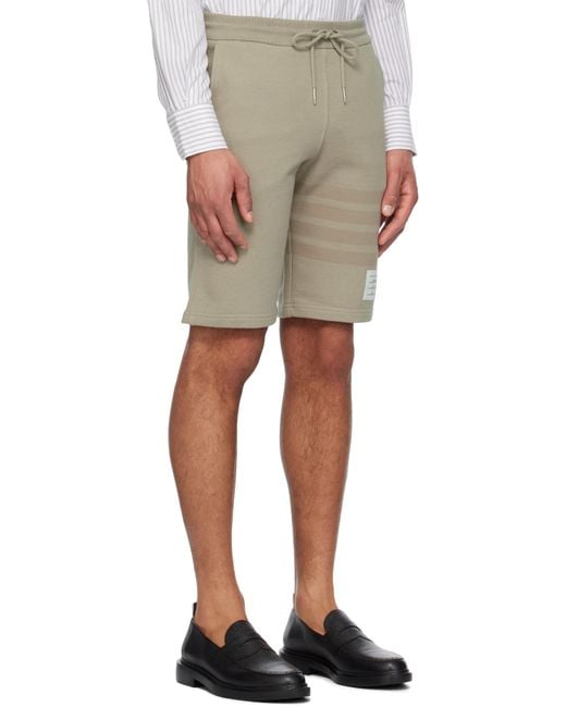 Thom Browne Natural Taupe Classic Loopback 4-Bar Shorts for men