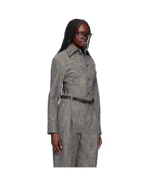 Bottega Veneta Black Melange Viscose & Silk Shirt