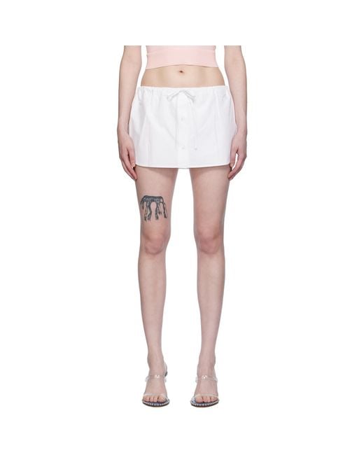 Alexander Wang White Drawstring Skort