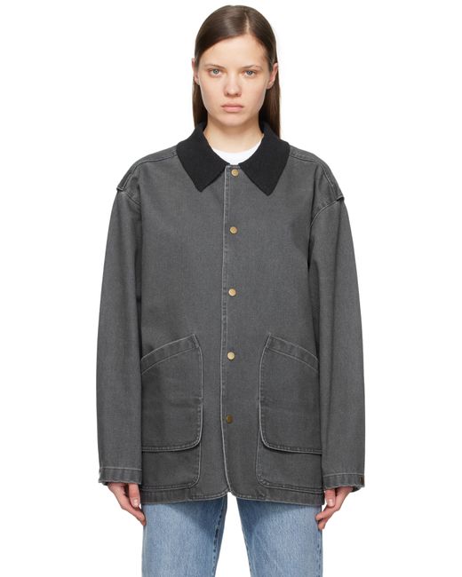 LE17SEPTEMBRE Black Knit Collar Field Jacket