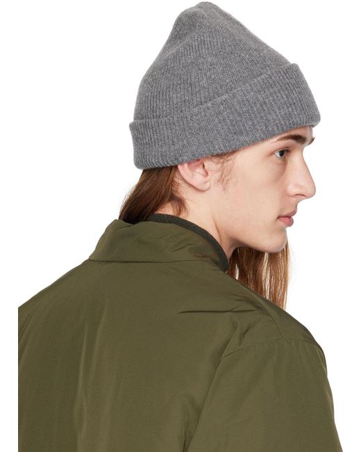 Norse Projects Green Gray Rib Beanie for men