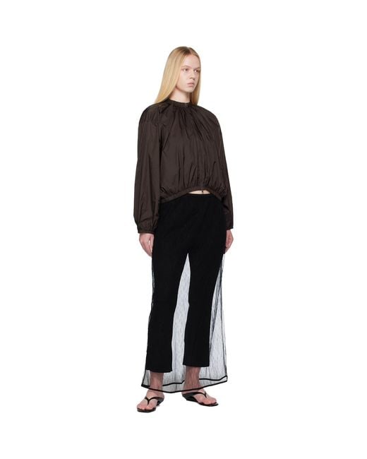Amomento Black Sheer Lace Long Maxi Skirt