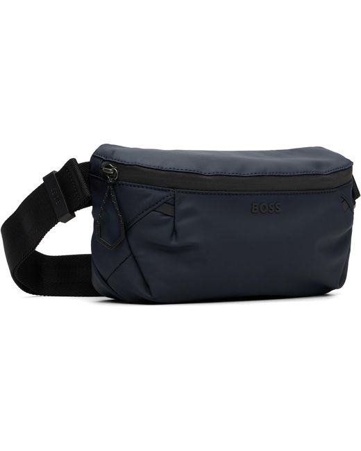 Boss Black Faux-Leather Belt Bag for men