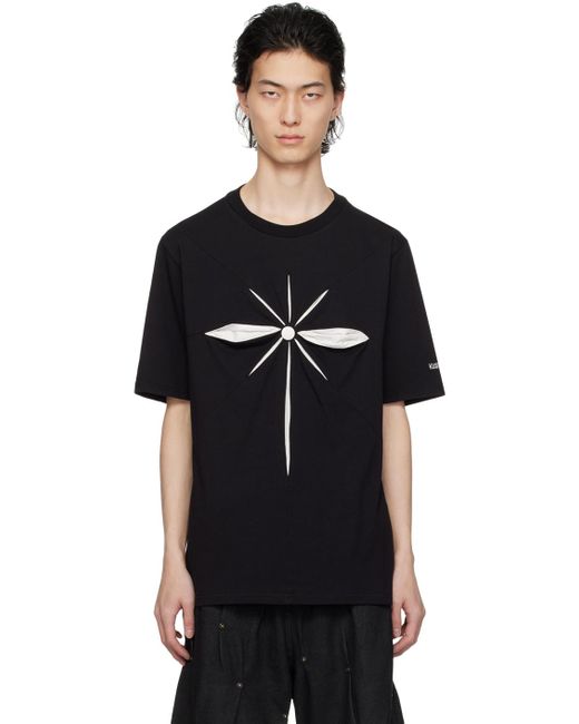 T-shirt noir à ornements pliés à la main style origami Kusikohc pour homme en coloris Black