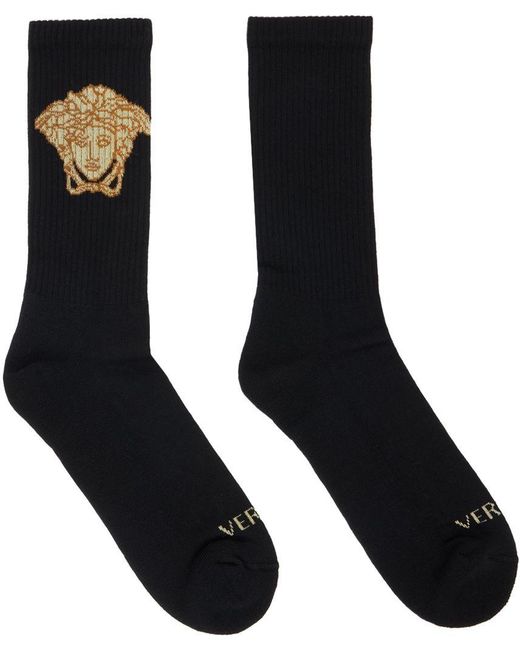 Versace Black Medusa Socks for Men Lyst