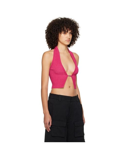 M I S B H V Black Ssense Exclusive Pink Fully Fashioned Tank Top