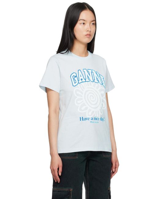 Ganni White Relaxed T-shirt