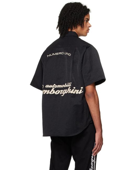 Rhude Black Automobili Lamborghini Edition Shirt for men